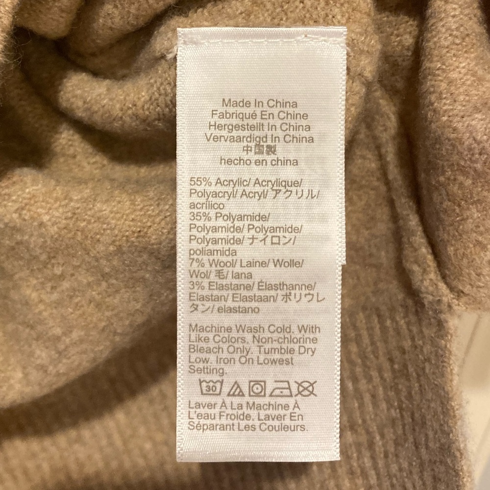 J. Crew Factory Preppy Wool Blend Pullover Sweater Neutral Fawn Career SZ Medium - Picture 8 of 13